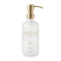 PURVANO frosted glass hand soap dispenser with brushed gold pump